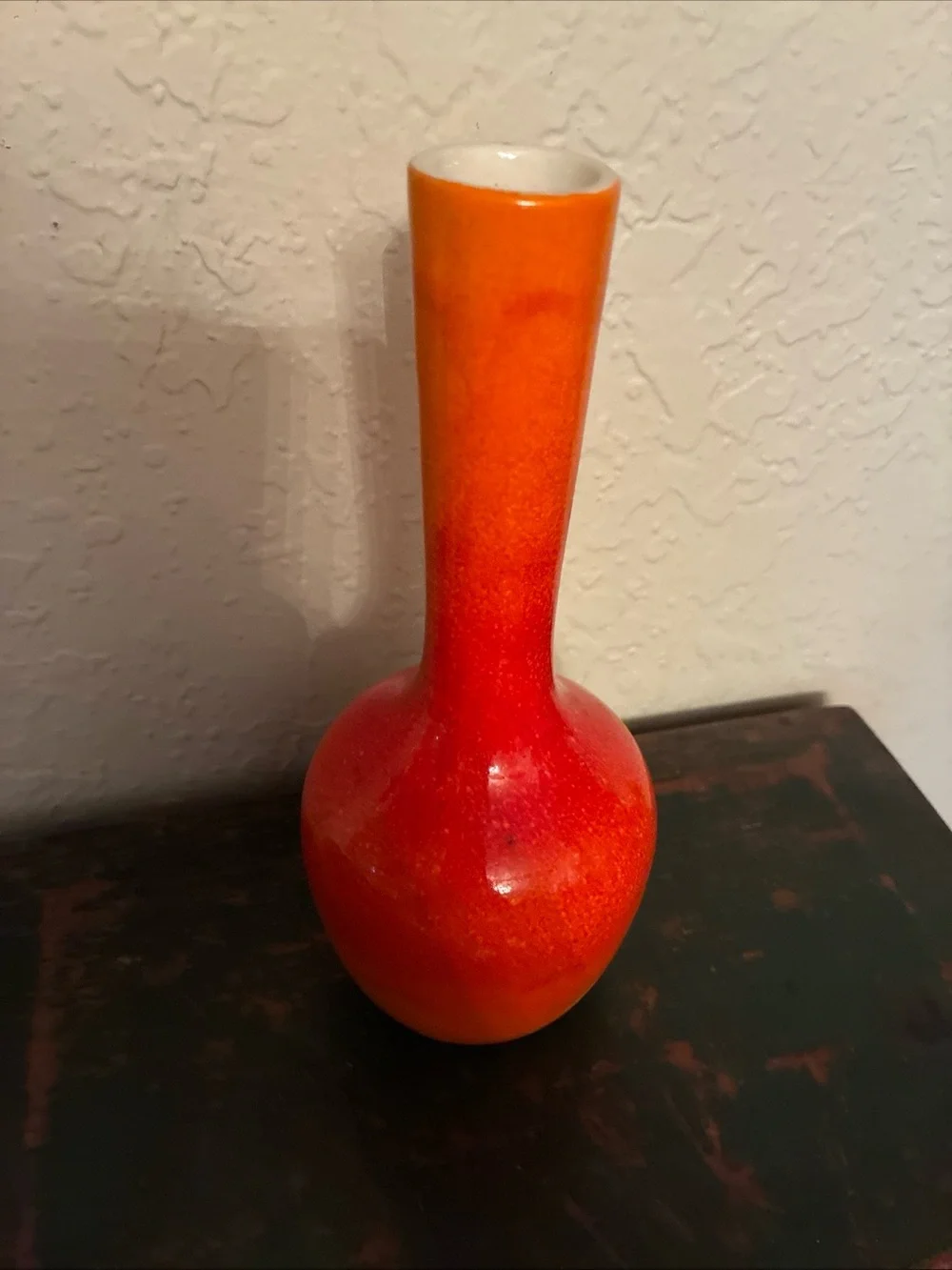 Royal Haeger 7.5” orange vase art pottery MCM